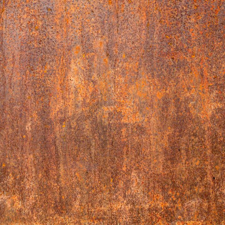 A closeup of orange-brown rust.