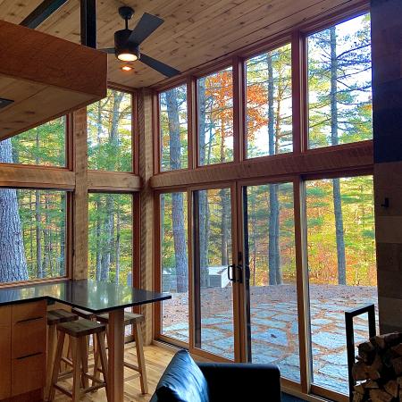 Timber Framed Windows with a View of Fall Colours
