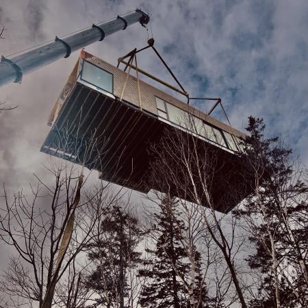 Modern Modular Transporting Over Tree Tops