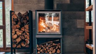 Wood burning fireplace